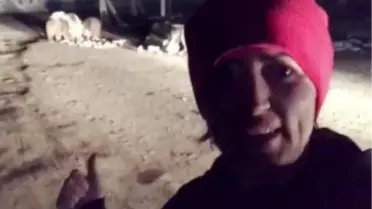 İlçe merkezine inen ayı ve yavrularıyla selfie