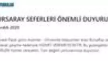 BursaRay çalışma saatlerine kısıtlama ve bakım düzenlemesi