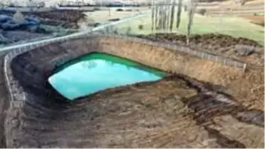 Bilecik'e yapılan 'Hayvan İçme Suyu Gölet' projesi böyle görüntülendi