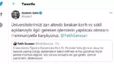 ?İbrahim Kalın: Gereken işlemlerin yapılacak olmasını memnuniyetle karşılıyoruz