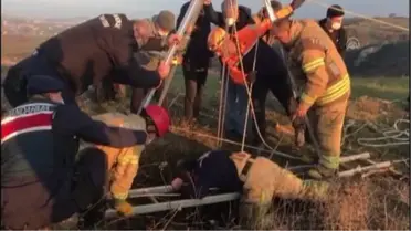 Çatalca'da 30 metrelik kuyuya düşen kişi kurtarıldı