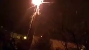 Mardin'de trafoda patlama anı kamerada