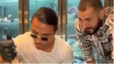 Nusret Gökçe, yıldız futbolcu Karim Benzema ile bir arada