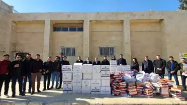 Afrin ve Azez'deki öğrencilere gıda, giyim ve maske desteği