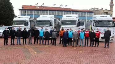 Tavşanlı'dan Suriye'ye yardım tırları yola çıktı