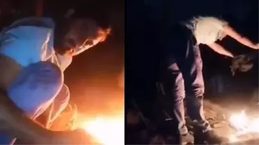 Boğazını kestiği tavuğu ateşe atıp, cinler alemine adadığını söyleyen kişi gözaltına alındı