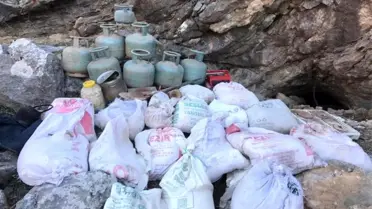 Bitlis kırsalında 6 sığınak ile top ve havan mühimmatı bulundu