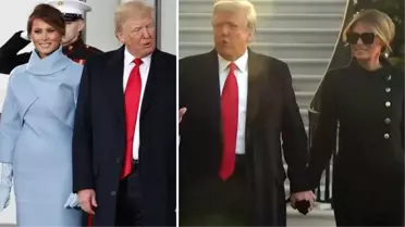 Beyaz Saray'a veda eden Melania Trump'ın simsiyah giyinmesi dikkat çekti