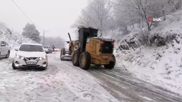 Ödemiş'te dağlar kar altında ekipler alarmda