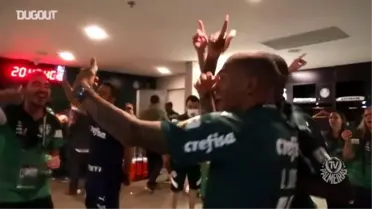 Palmeiras'lı Oyuncuların Copa Libertadores Sevincinin Perde Arkası Görüntüleri
