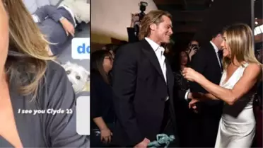 Jennifer Aniston ve Brad Pitt'in hayranlarının soluğu kesildi: O arkadaki adam Brad mi?