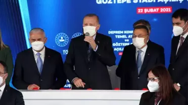 Cumhurbaşkanı Erdoğan, video konferans yöntemiyle Gürsel Aksel Stadı'nın açılışına katıldı (2)