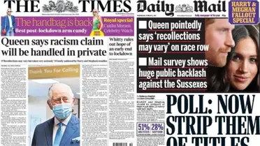 Buckingham Sarayı'nın Harry ve Meghan'a yanıtı İngiltere basınında