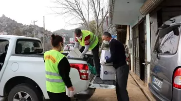 Karantinaya alınan mahalleye gıda yardımı