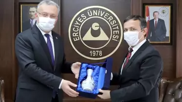 Bingöl ve Erzincan Binali Yıldırım üniversiteleri rektörlerinden ERÜ Rektörü Çalış'a ziyaret