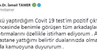 Son dakika... AK Parti'li Tamer, koronavirüse yakalandı