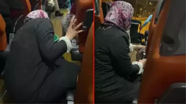 Şehirler arası yolculuk yapan otobüste, çocuğu istifra eden engelli kadına temizlik yaptırdılar