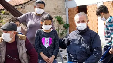 Evi yanan aileye Başkan Atabay'dan destek