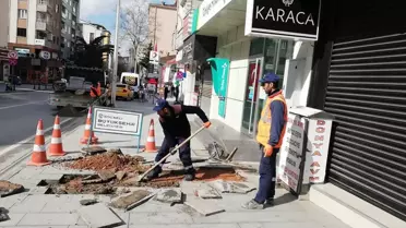 Sokağa çıkma kısıtlamasında yaya kaldırımları onarıldı
