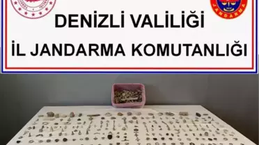 Denizli'de 580 sikke ve 2 bin 700 tarihi obje ele geçirildi