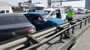 ESENLER TEM'DE ZİNCİRLEME KAZA 2 YARALI