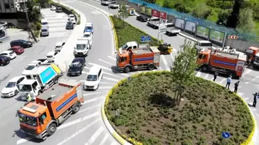 Ataşehir'in cadde ve sokaklarında bahar temizliği başladı