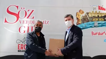 Başkan Ercengiz'den kantin işletmecilerine gıda kolisi
