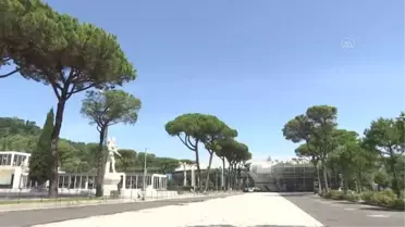 EURO 2020'nin açılış maçı için Roma Olimpiyat Stadı'nda son hazırlıklar yapılıyor