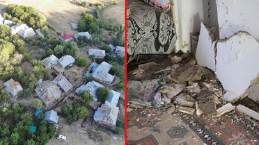 Elazığ'ın Kuşbayırı köyündeki deprem hasarı gün ağarınca ortaya çıktı! Vatandaşlar gece sokakta kaldı