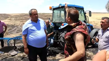 Aksaray'da hasada günler kala 250 dekarlık arpa tarlası kül oldu