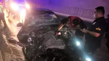 Tünelde otomobil kamyona çarptı: 1 ölü