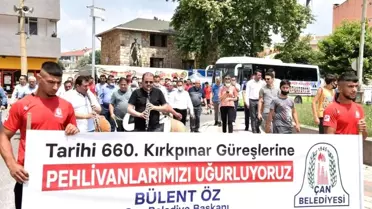 Çanlı pehlivanlar 660. Kırkpınar Yağlı pehlivan güreşlerine uğurlandı
