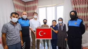 Kahramanmaraş'ta emniyet personelinden milli sporcuya moral ziyareti