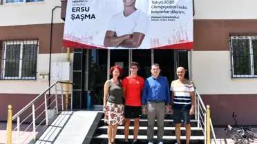 Özyiğit, olimpiyat sporcusu Ersu Şaşma'ya Tokyo'da başarılar diledi