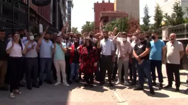 Yöneticisi gasp edilerek öldürülen şirketin önünde alacaklılardan eylem
