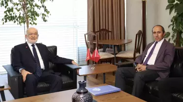 Saadet Partisi Genel Başkanı Karamollaoğlu, KESK Eş Genel Başkanı Bozgeyik'i kabul etti