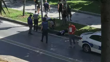 Şişli'de üst geçitten düşen kadın ağır yaralandı