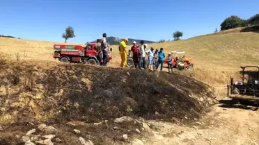 Son dakika haber | Anız yangını köylülerin dikkati sayesinde söndürüldü