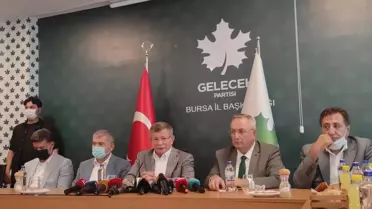 Gelecek Partisi Genel Başkanı Davutoğlu, partisinin Bursa İl Başkanlığı'nda konuştu