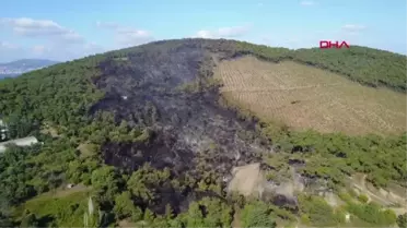 HEYBELİADA'DA YANAN ALAN VE SOĞUTMA ÇALIŞMALARI HAVADAN GÖRÜNTÜLENDİ 2