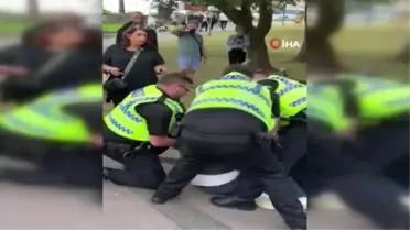 İngiltere'de sokak sanatçısına polis şiddeti