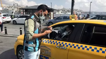 Eminönü'nde sivil ekiplerden taksilere yönelik denetim