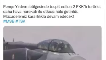 MSB: Irak'ın kuzeyinde 2 PKK'lı etkisiz hale getirildi