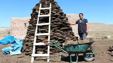 Sivas'ta köylerin vazgeçilmez yakıtı tezek oldu