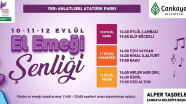 Çankaya'daki 'El Emeği Şenliği' 10 Eylül'de başlıyor