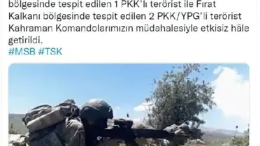 Son dakika haberi | MSB: 3 PKK'lı terörist etkisiz hale getirildi