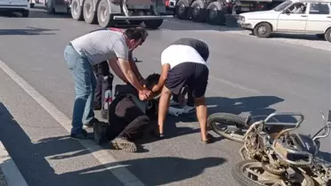 Aydın'da otomobilin çarptığı motosiklet sürücüsü yaralandı
