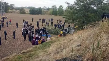 Tekirdağ'da otomobil, tarlaya yuvarlandı: 3 ölü