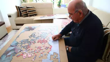 Emekliliğinde yapboza merak salan Hüseyin dede, 79 yaşında sergi açtı