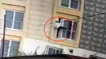 Daireye giren hırsız ev sahibiyle karşılaşınca pencereden atladı! O anlar kameralara yansıdı
